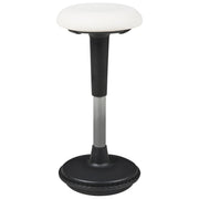 Sgabello in ecopelle bianco con struttura in metallo ad altezza regolabile mobili da ufficio