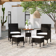 Set Divani da Giardino 5 pz in Polyrattan Nero 3058472