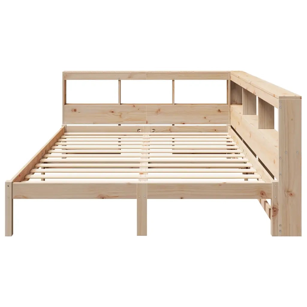 Letto Libreria senza Materasso-Struttura Letto contenitore 160x200 cm in Legno di Pino 412737