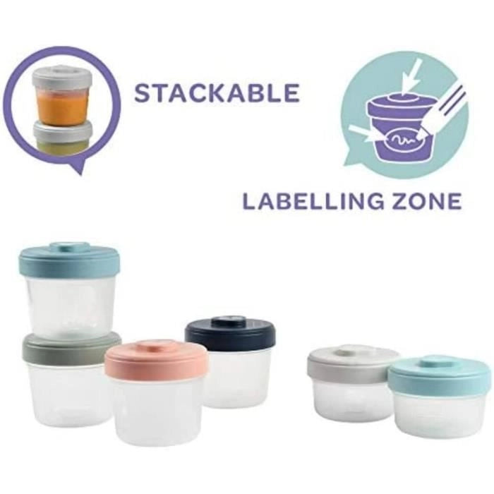 BEABA Set 1a età 6 porzioni clip - (2x90ml + 4x150ml)