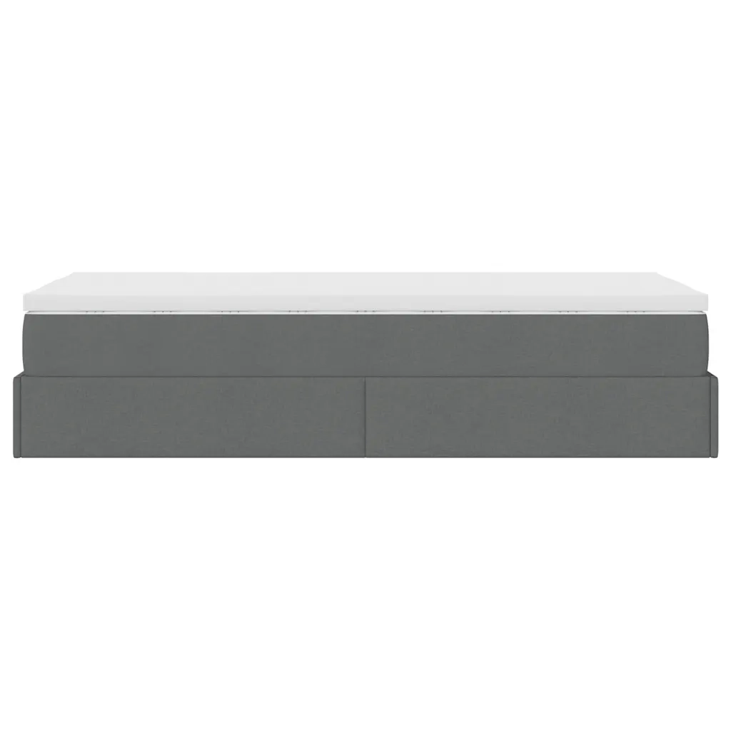 Struttura Letto Pouf con Materasso-Giroletto 90x190 cm in Tessuto