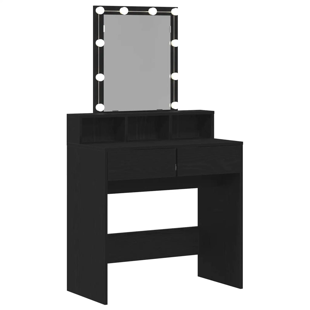 Tavolo da Trucco con cassetto Rovere nero 80 x 41 x 144.5 cm 862302
