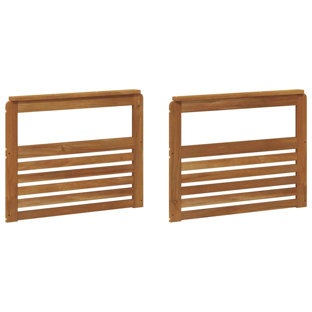 Bracciolo 2 pz Naturale 79 x 6 x 61 cm Legno di Acacia Massello 900586