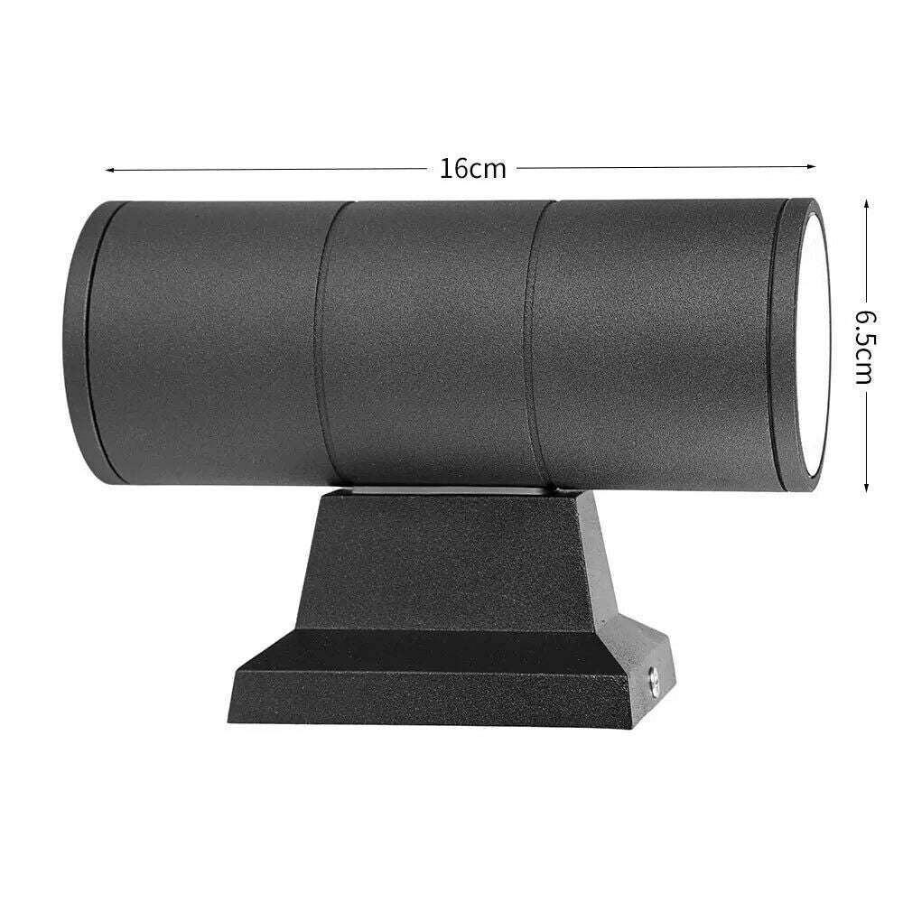 Applique Lampada da Muro Parete LED con doppia emissione GU10 per esterno IP65 Lampada Grigia Senza faretti