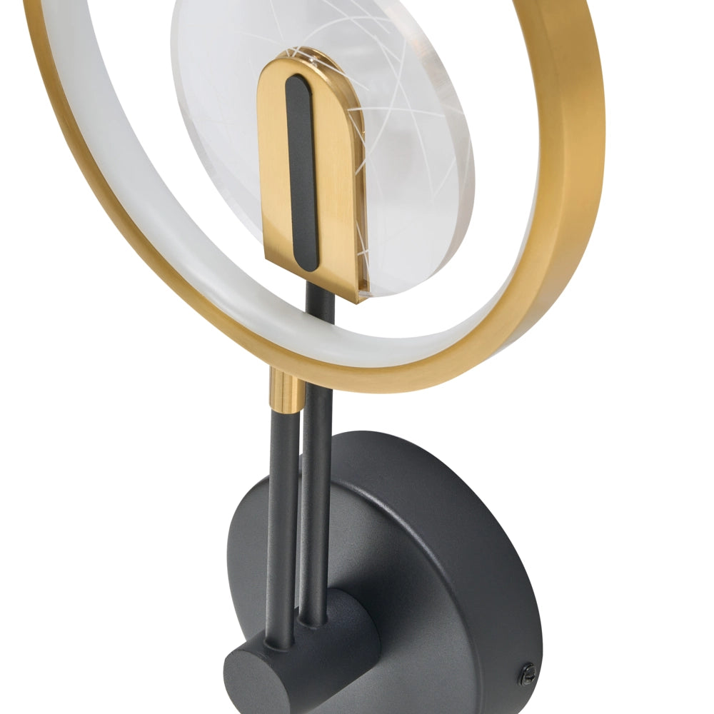 Lampada da parete a LED Oro Silicone Nero Base Metallica Luce Bagno Soggiorno Design Moderno