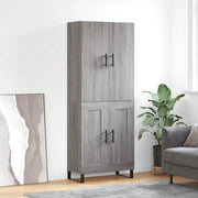 Credenza Grigio Sonoma 69,5x34x180 cm in Legno Multistrato 3195817