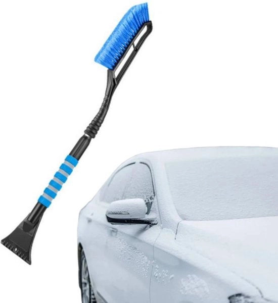 Scopa 2 in 1 77 cm, estensibile/telescopica per vetri auto e spazzola per neve con impugnatura ergonomico in gomma schiuma per auto, camion e SUV - blu - 68*5*5cm