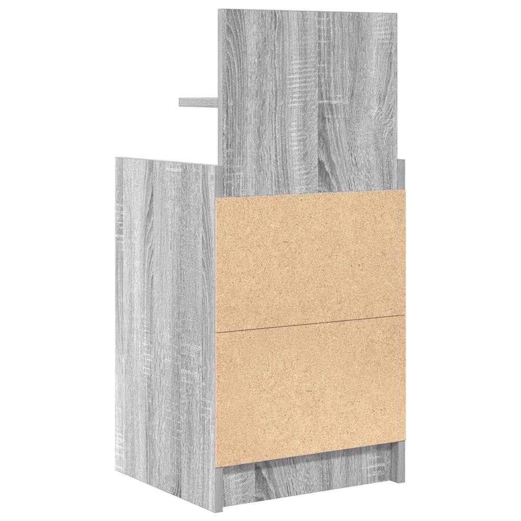 Comodini con 2 Cassetti 2 pz Grigio Sonoma 38x34x80 cm