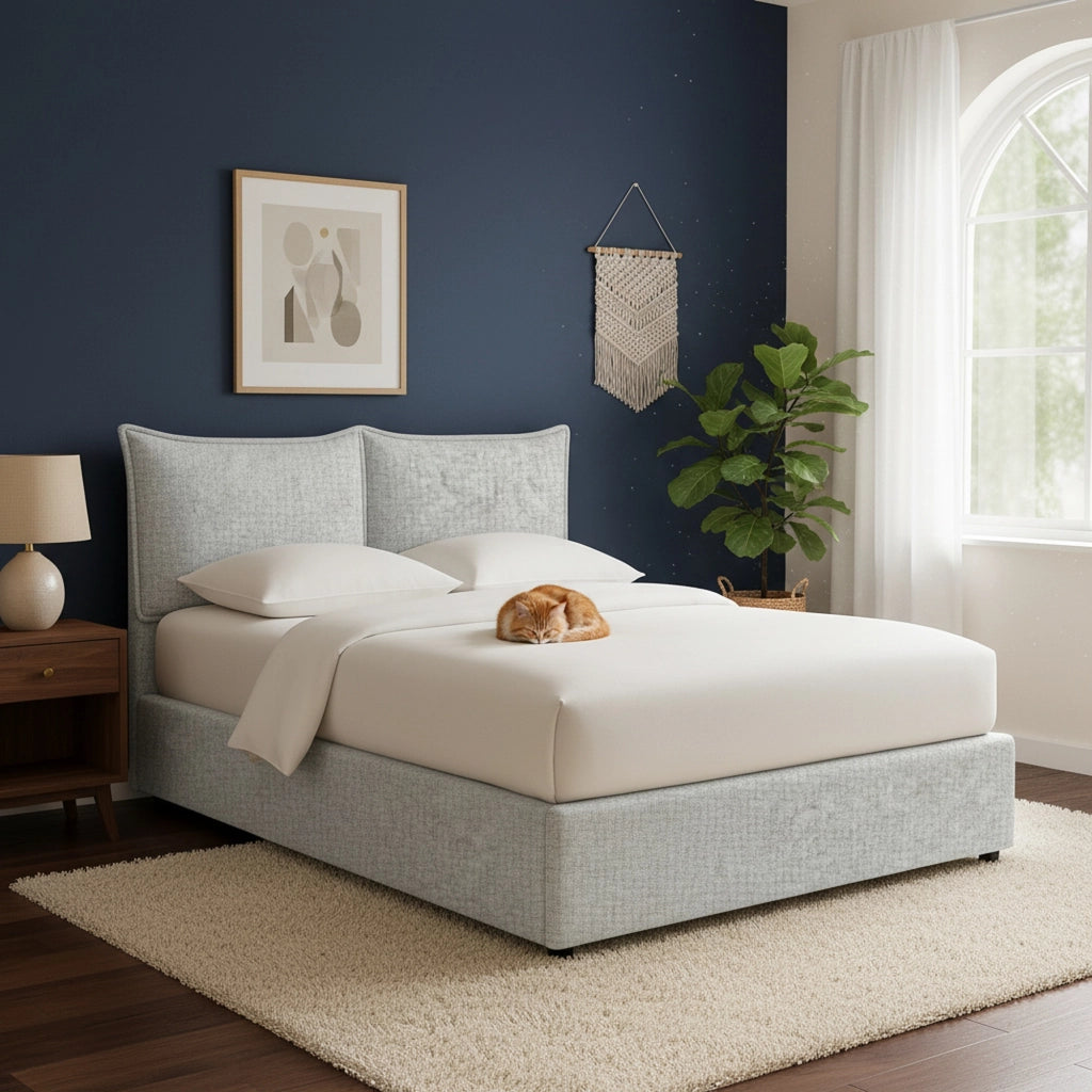 Newquay, Letto Singolo Sfoderabile Made in Italy, Grigio Chiaro