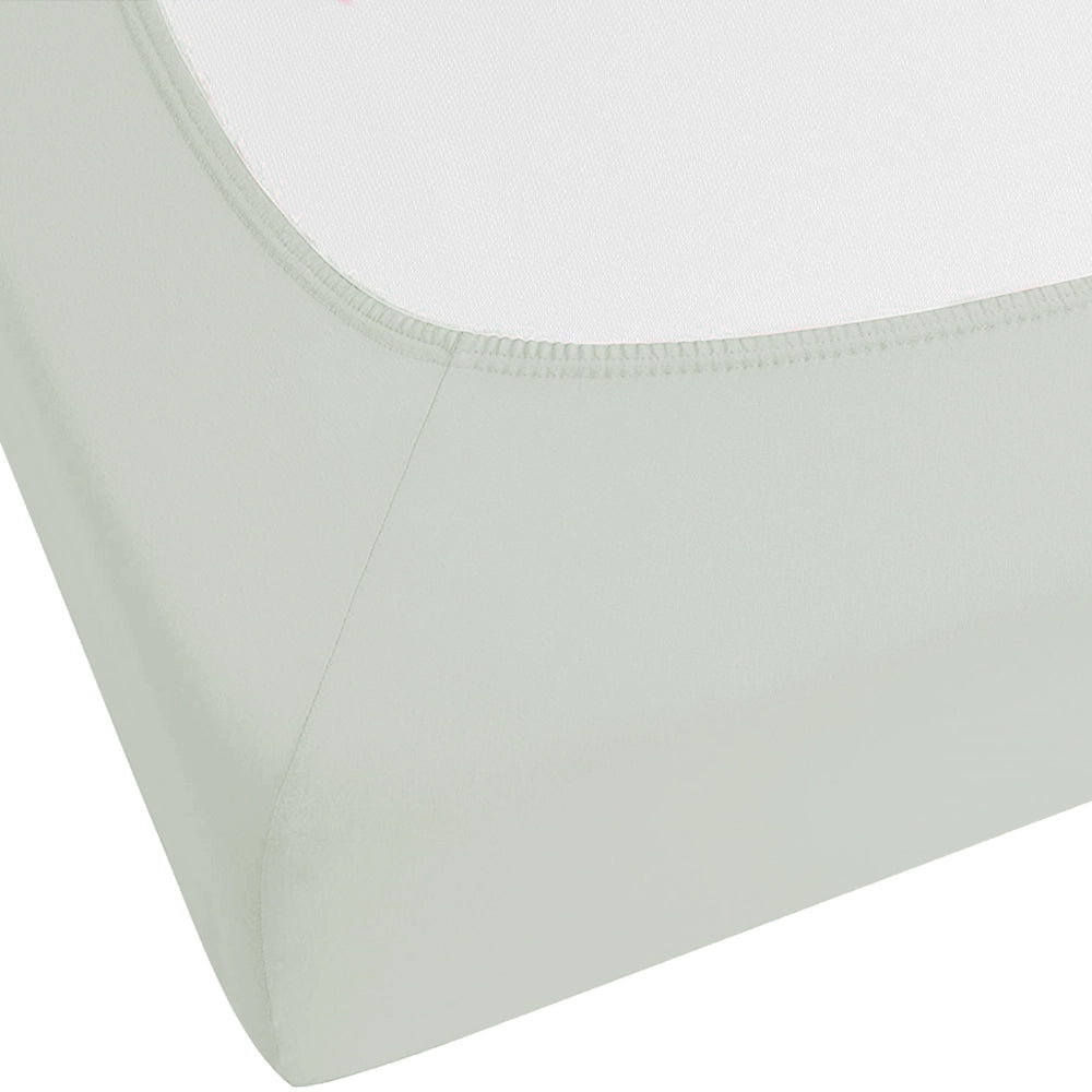 Lenzuolo con angoli cotone verde chiaro 140 x 200 cm con bordi elastici modello classico a tinta unita camera da letto classica
