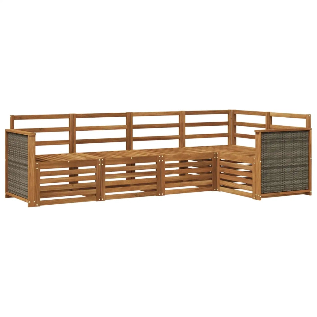 Set divano sezionale 4 pcs Naturale Legno di Acacia Massello 3384345