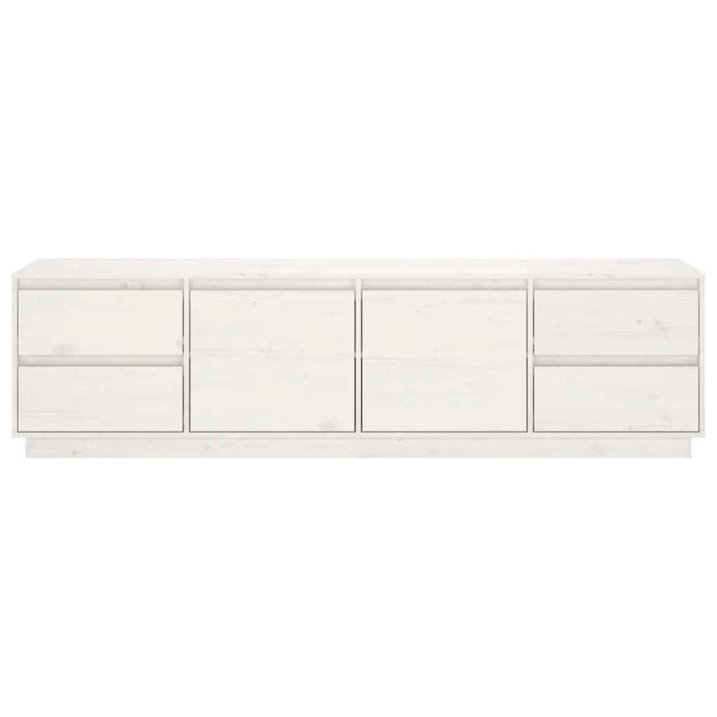 Mobile TV multimediale scaffale TV credenza mobile TV sala da pranzo soggiorno camera da letto 176 x 37 x 47,5 cm legno di pino massiccio bianco 02_0026080