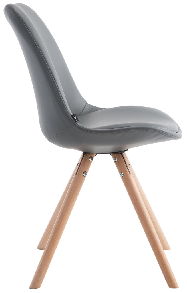 Sedia visitatore Laval in similpelle gambe tonde natura,grigio