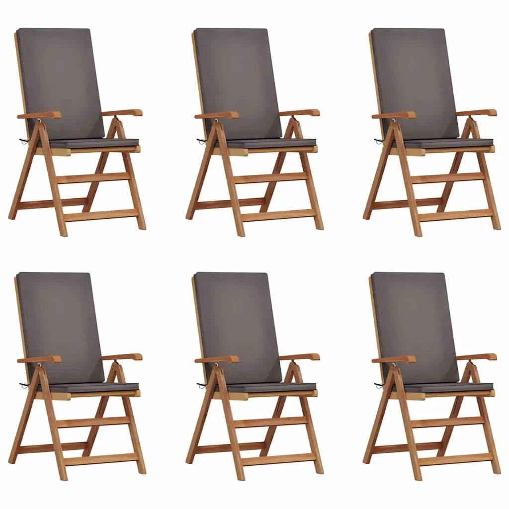 Sedia da Giardino 6 pcs Marrone e Grigio 57 x 71.5 x 104 cm 3375767