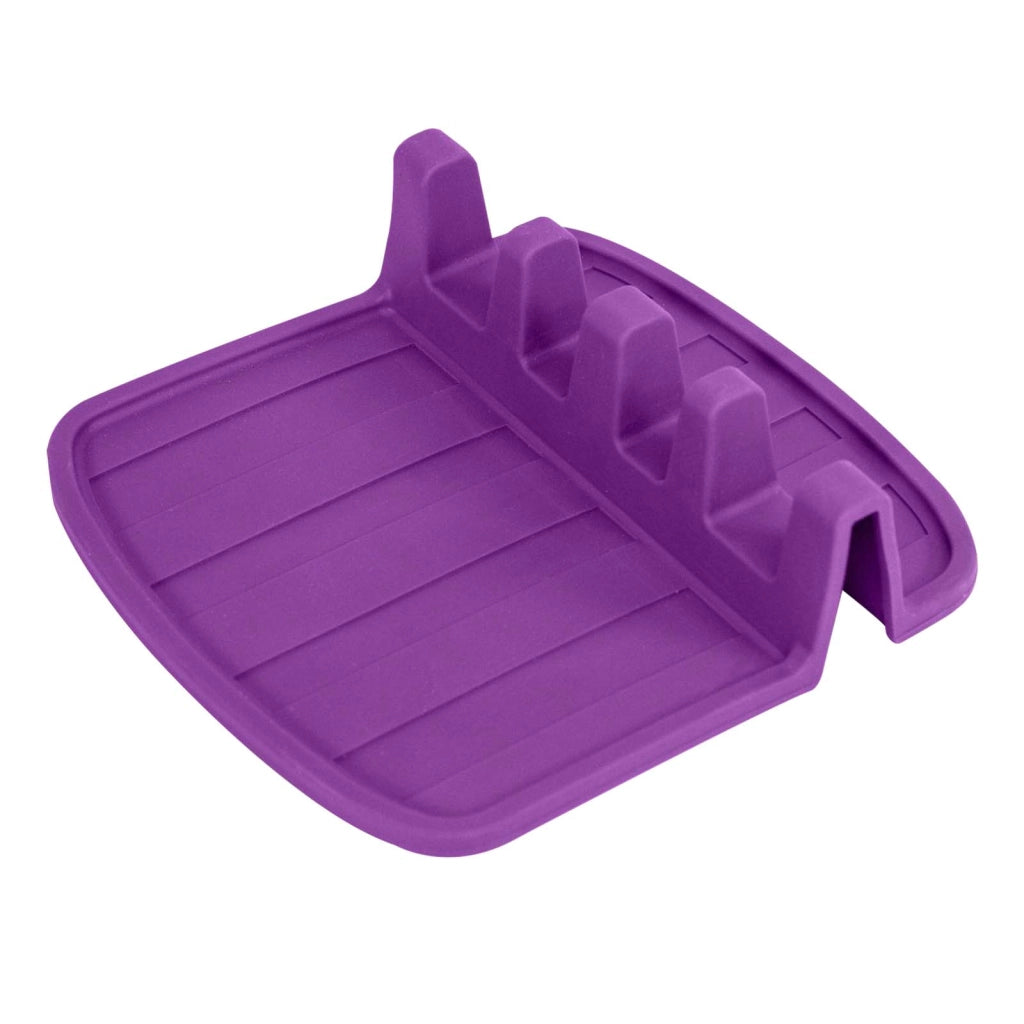 Porta cucchiaio compatto in silicone antiscivolo 15x14 cm Viola Alpina