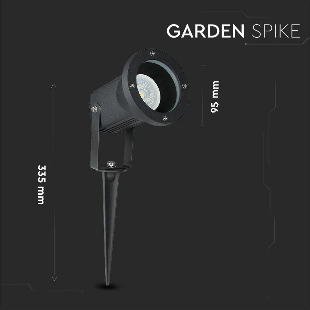 Picchetto con Portalampada GU10 (Max 35W) Orientabile Colore Nero IP44