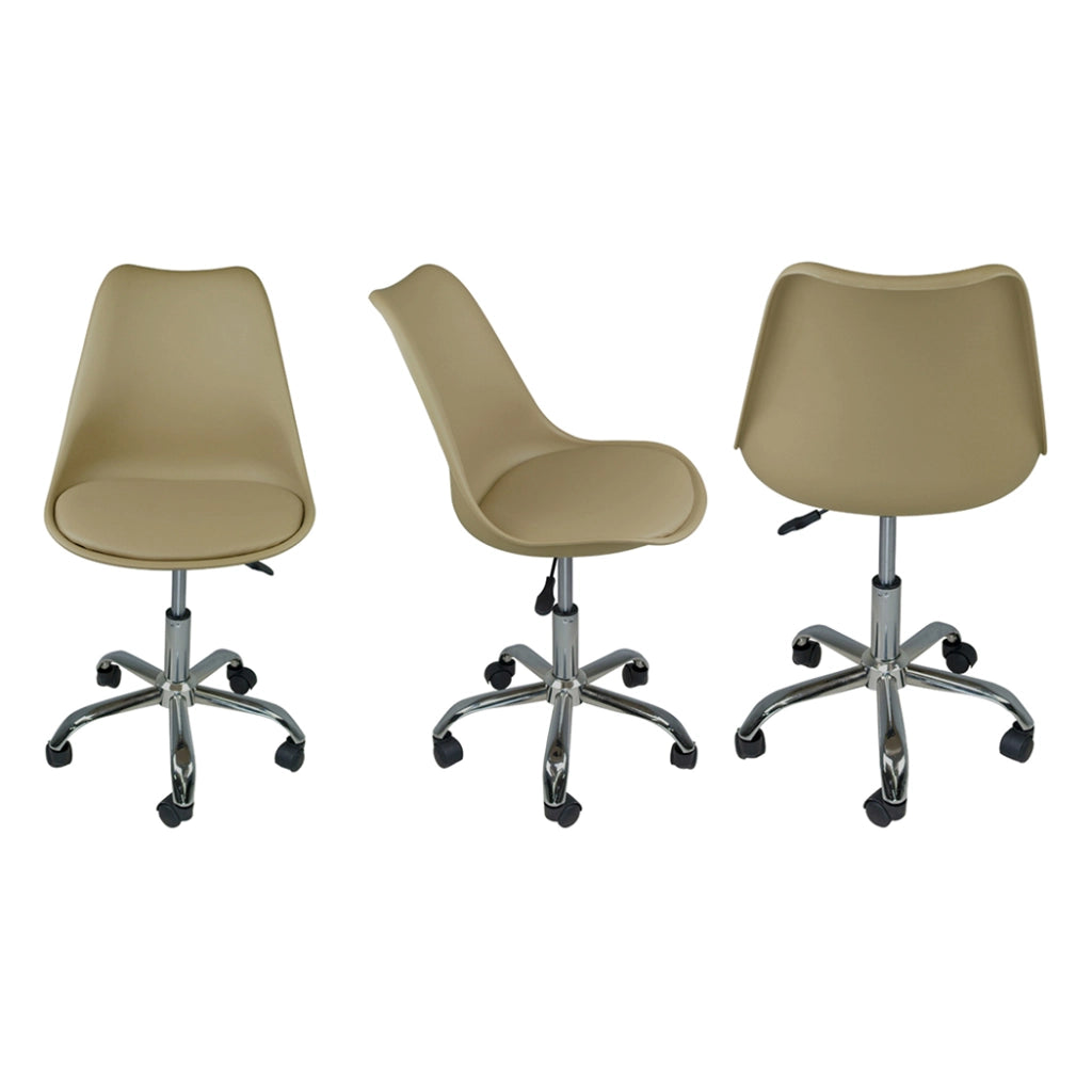 Sedia da ufficio girevole, sedia da scrivania tortora con rotelle mod. SALLY - SU03SAPM
