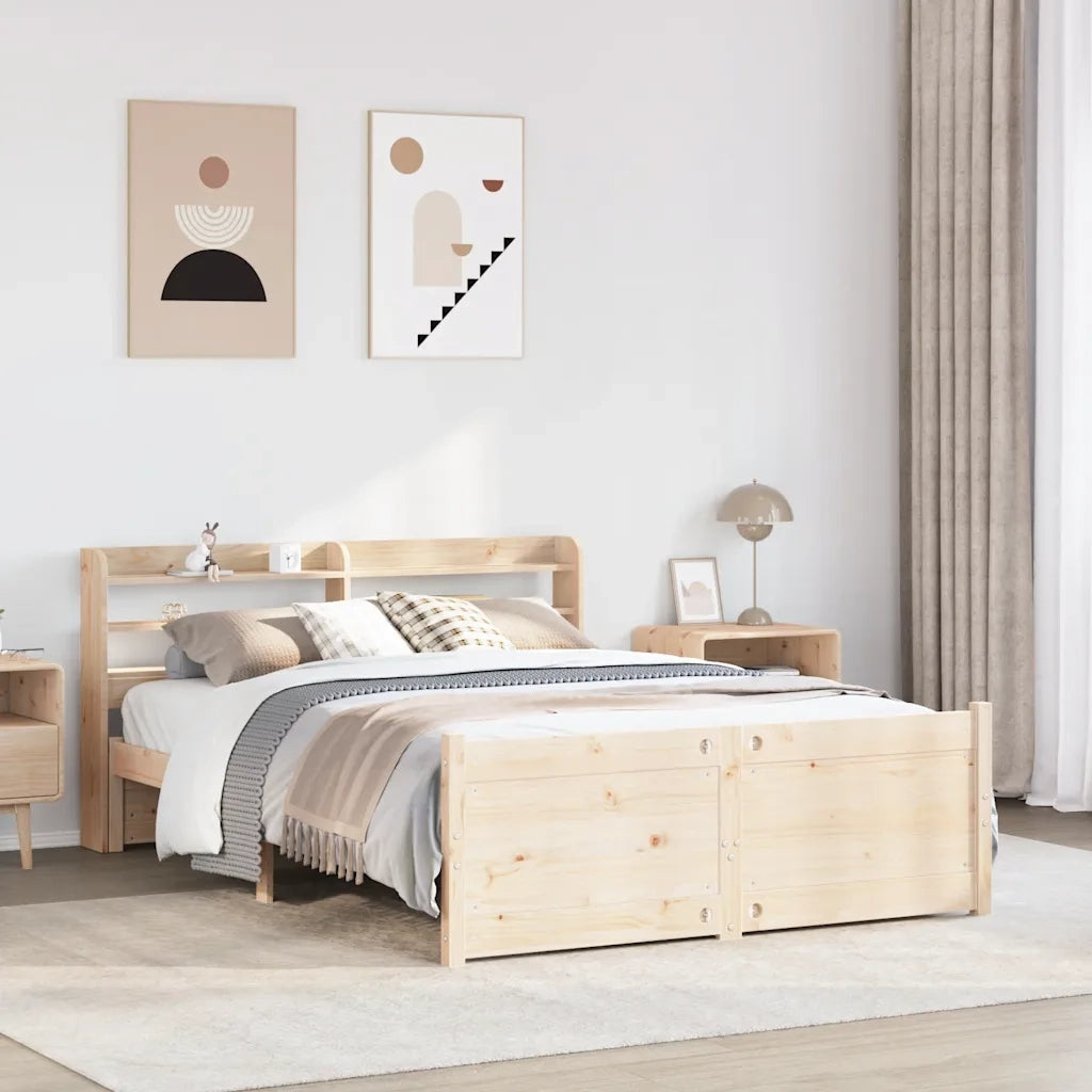 Giroletto con Testiera 150x200 cm in Legno Massello di Pino