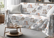 Telo Arredo Granfoulard Copritutto Salvadivano 100% Cotone Dis. Gatti 25 GI - Matrimoniale - Gatti 25
