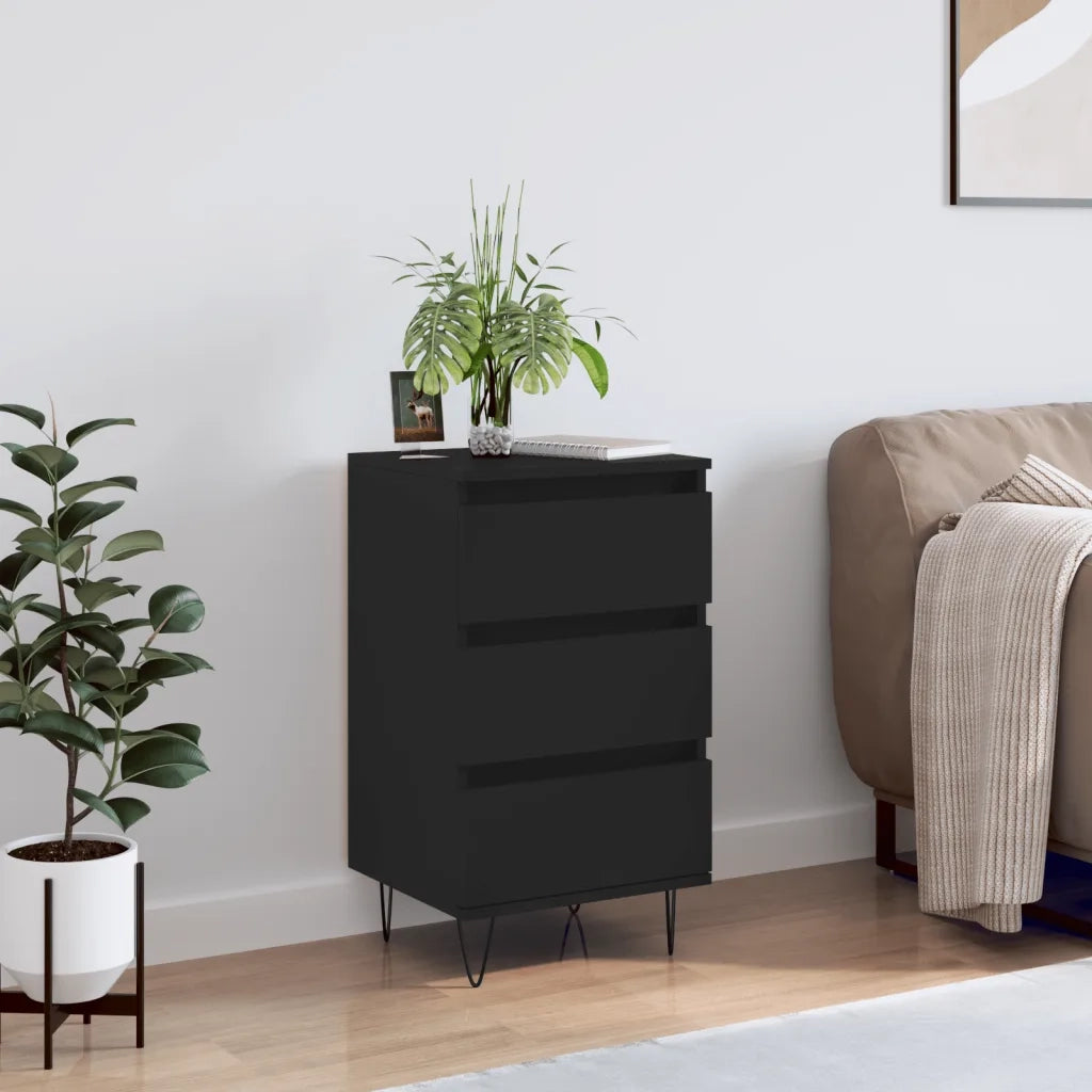 Credenza Nera 40x35x70 cm in Legno Multistrato 831093