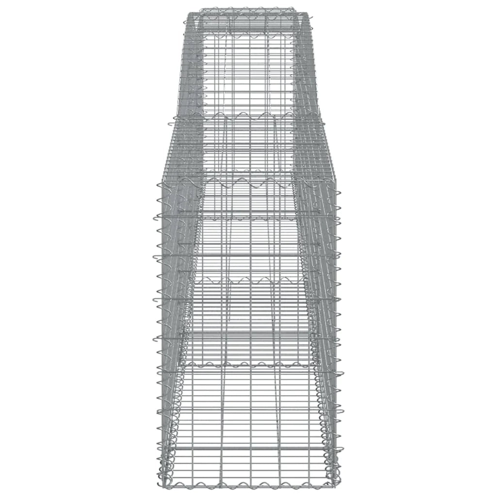 Set di 4 gabbioni ad arco per recinzione gabbia o muro di contenimento 400 x 50 x 80/100 cm ferro zincato argento 02_0041508