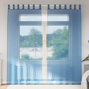 Tende in Voile con Passanti 2 pz Blu Reale 140x245 cm 4102304