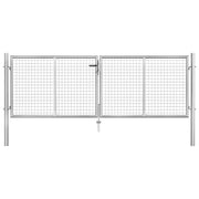 Cancello per Giardino in Acciaio Zincato 306x125 cm Argento cod mxl 70913