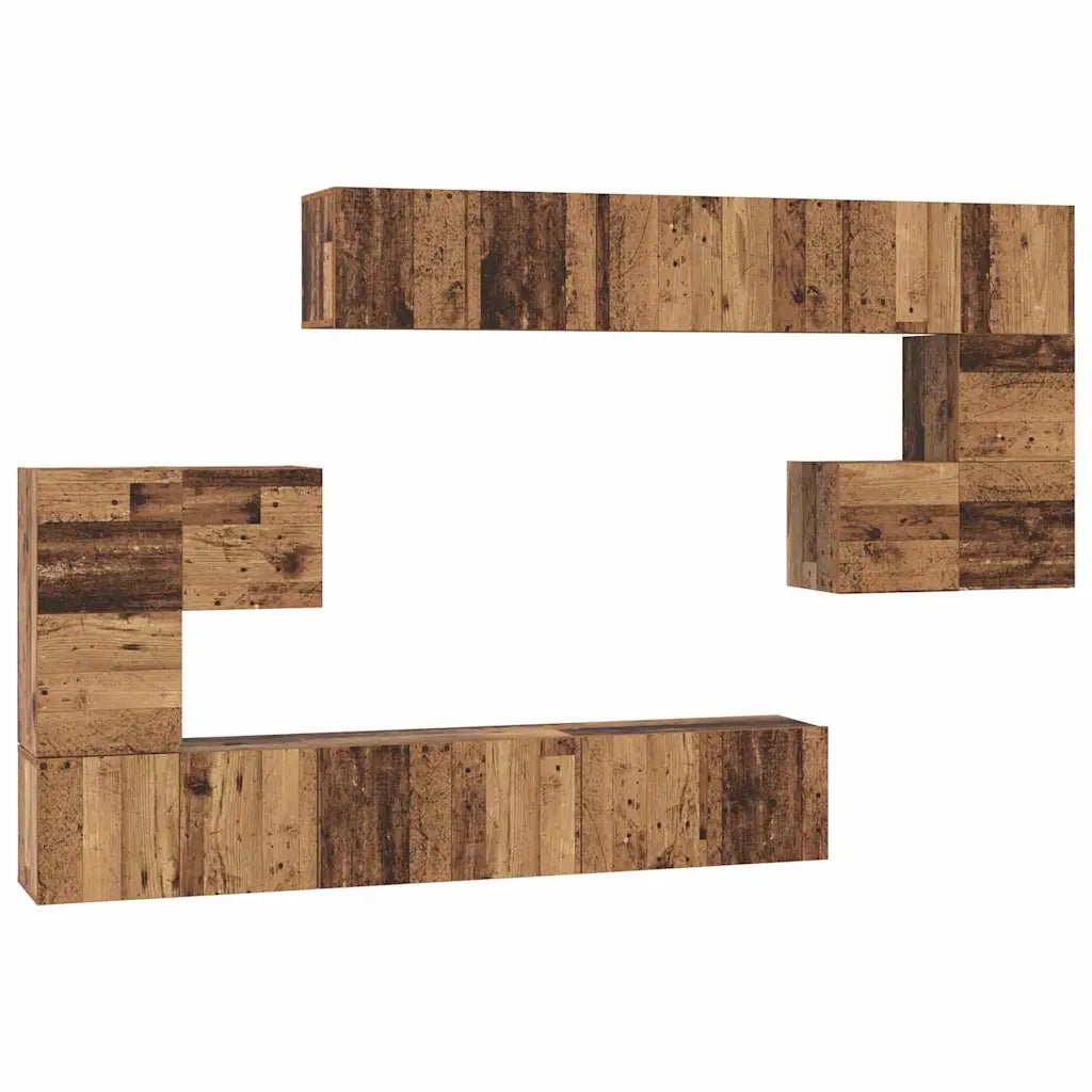 Set mobile TV 10 pcs Legno vecchio Legno multistrato 3393318
