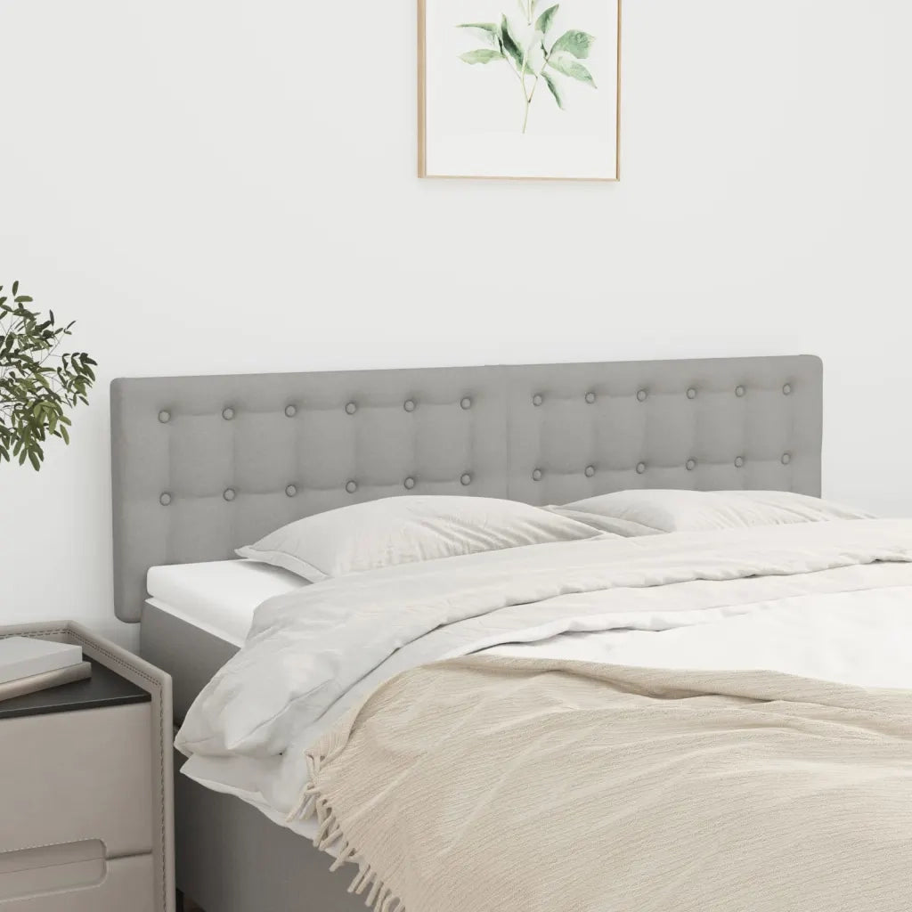 Testiera Grigio Chiaro 144x5x78/88 cm in Tessuto 346456