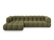 Cosmopolitan Design - Divano angolare modulare sinistro "Sky" 4 posti in velluto verde chiaro 