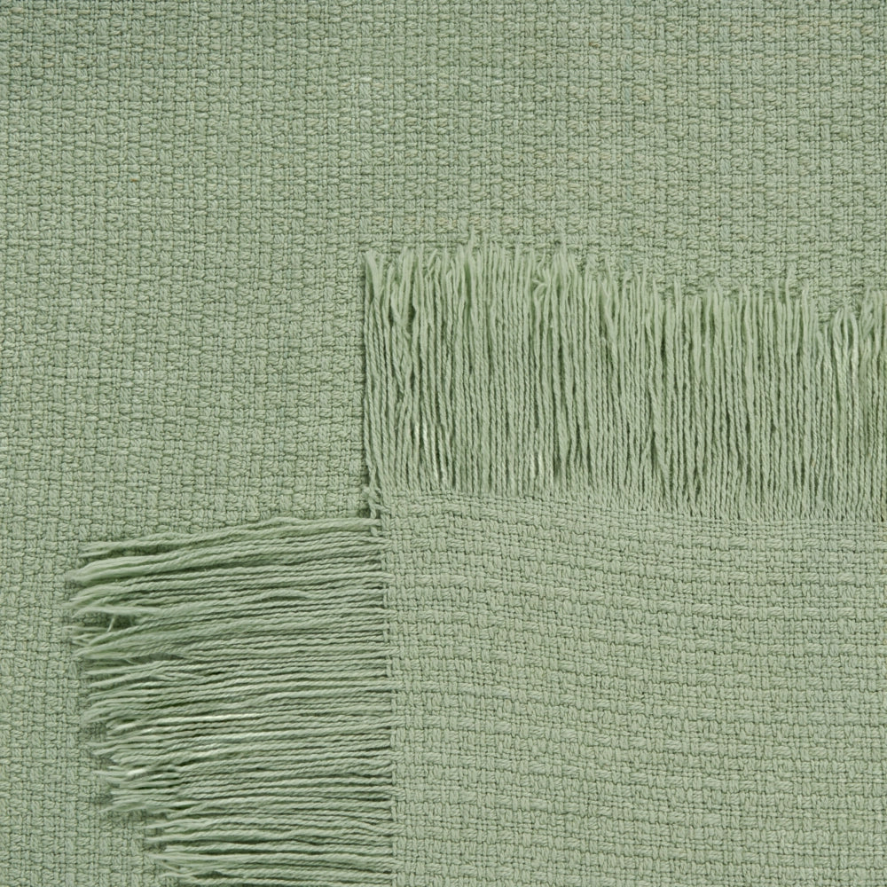 Copriletto verde in tessuto di cotone 200 x 220 cm con frange Coperta decorativa Biancheria da letto design classico Camera da letto