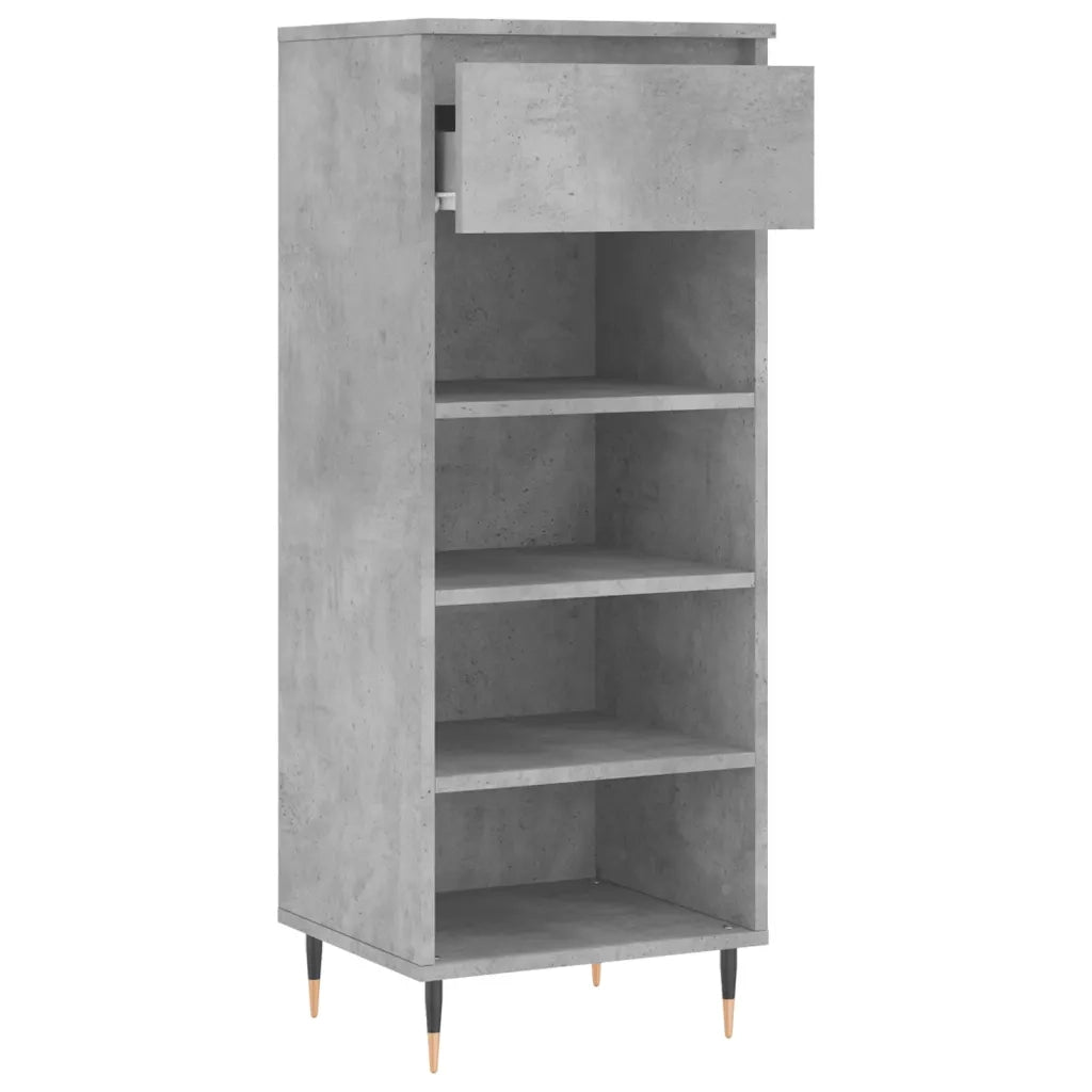 Scarpiera-Scaffale per scarpe Grigio Cemento 40x36x105 cm in Legno Multistrato 920937