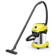 Kärcher WD 3-18 Aspirapolvere a Cilindro Secco e Bagnato 18V 5Ah 17 L 225 W Senza Fili IPX4 colore Giallo Acciaio Inox