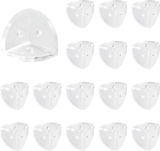 Sostegno angolare trasparente 16 pezzi - 3-galetti supporto rettangolare - angolo per scatola da vetrina - 23 mm x 23 mm