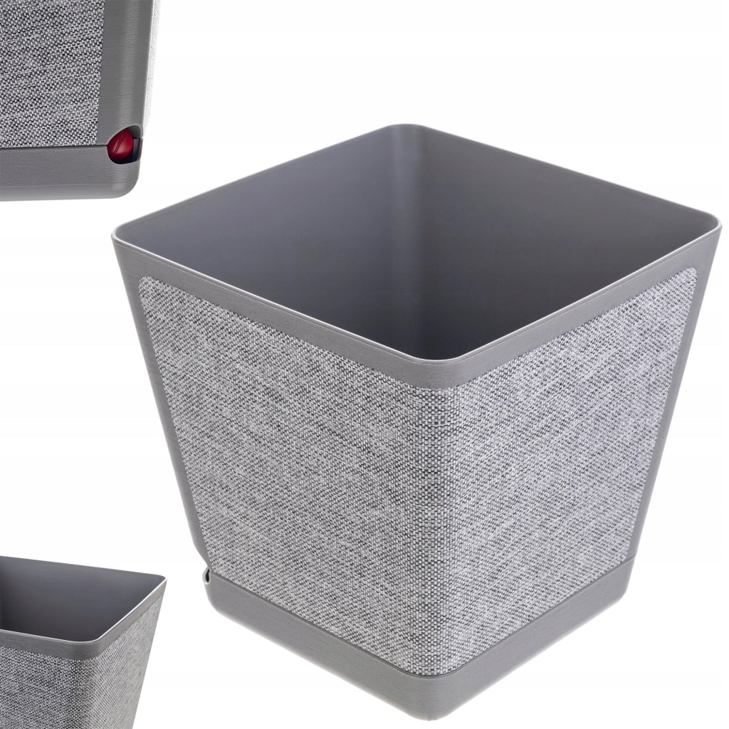 Coprivaso KADAX con supporto, quadrato, tessuto grigio fantasia, 24 cm