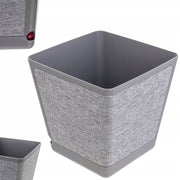 Coprivaso KADAX con supporto, quadrato, tessuto grigio fantasia, 24 cm