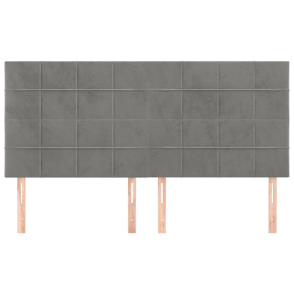 Testiera Grigio Chiaro 200x5x118/128 cm Velluto 3116398