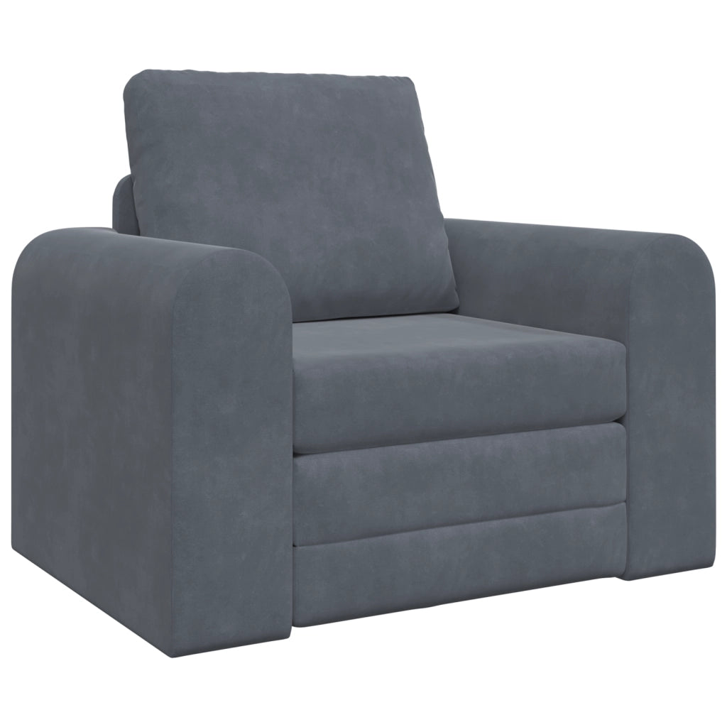 Divano Letto 2-in-1 Grigio Scuro 98x71x83 cm in Poliestere