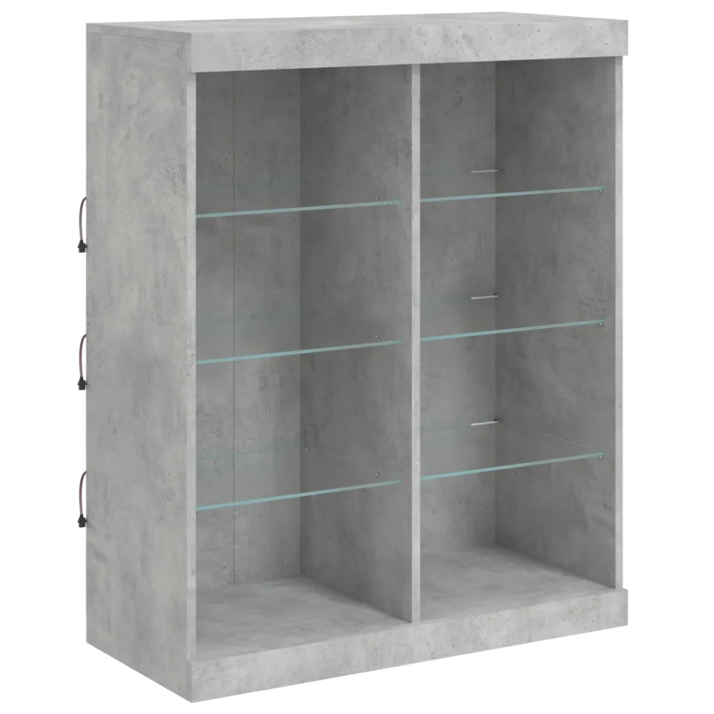 Credenza con Luci LED Grigio Cemento 81x37x100 cmcod mxl 86307