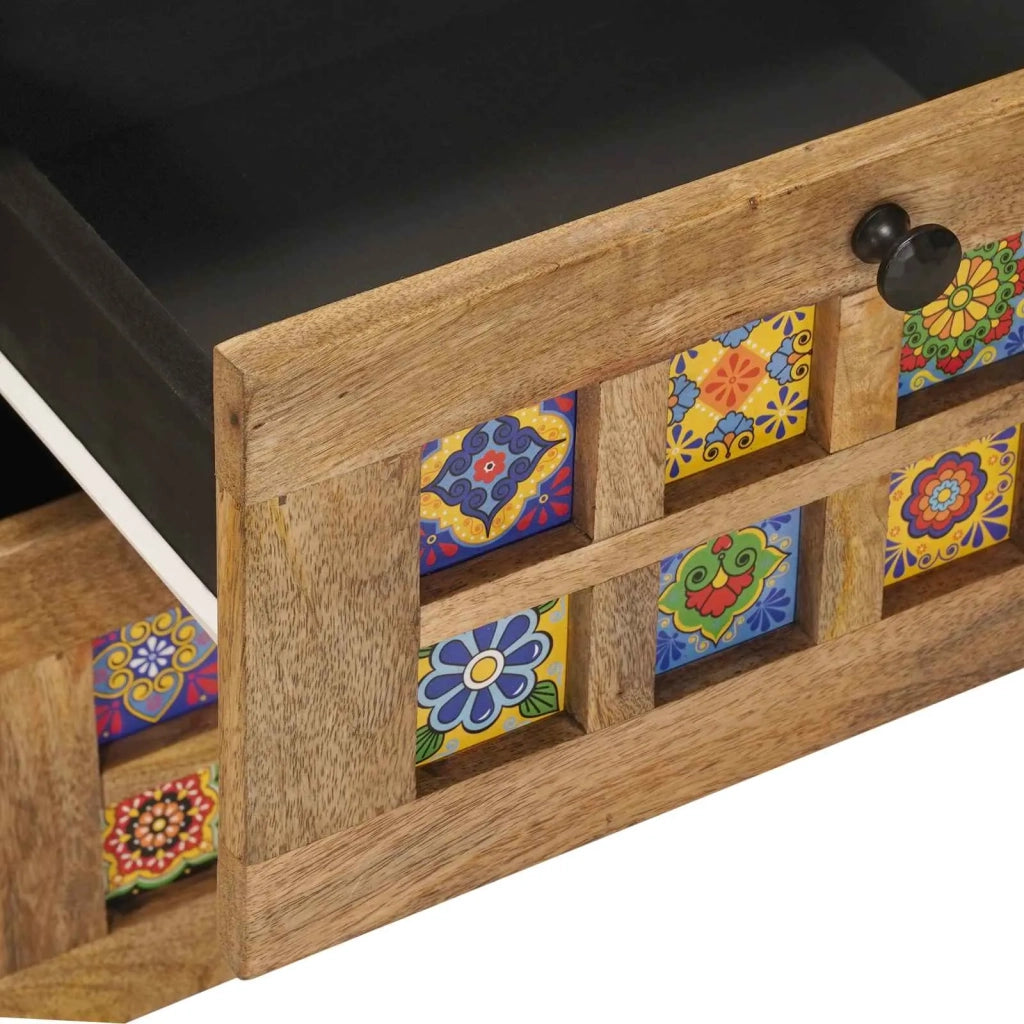 Credenza Naturale 40 x 33 x 75 cm Legno di mango massello 4018283