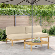 Set di divani Beige 240 x 92 x 69 cm Legno di Acacia Massello 3418229