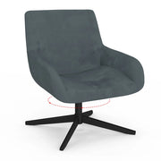 IDMarket - Poltrona girevole ALBUS in velluto grigio con gambe nere