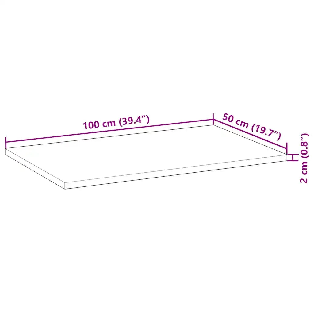 vidaXL Piano Tavolo Rettangolare 100x50x2cm Legno Massello di Acacia
