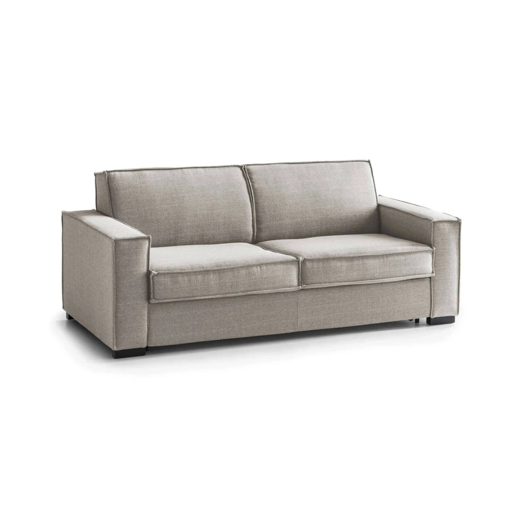 Divano fisso Abernathy, Divano a 3 posti, Made in Italy, SofÒ  Soggiorno in tessuto, con Braccioli slim, cm 200x95h90, Tortora