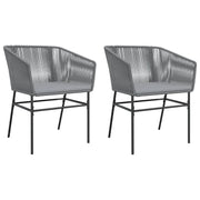 Sedie da Giardino 2 pz | Sedie da Esterno con Cuscini Grigio in Polyrattan