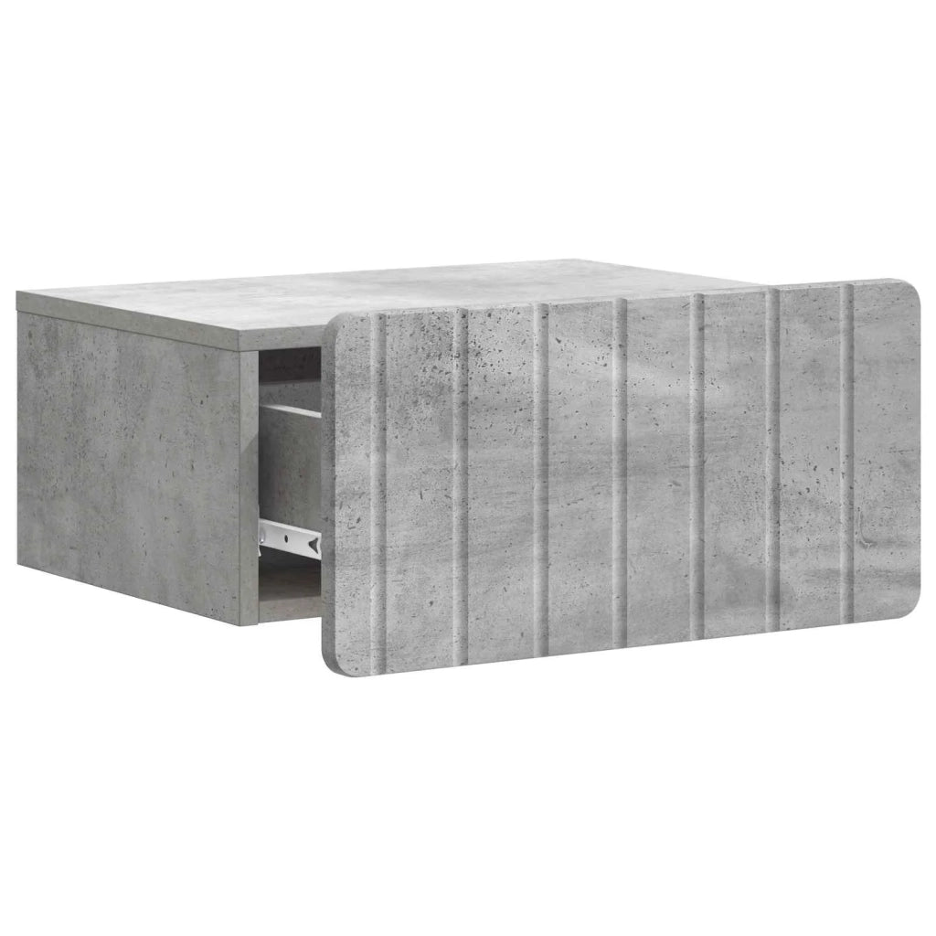 Mobiletto da notte a muro Grigio Cemento 49 x 34,5 x 24 cm