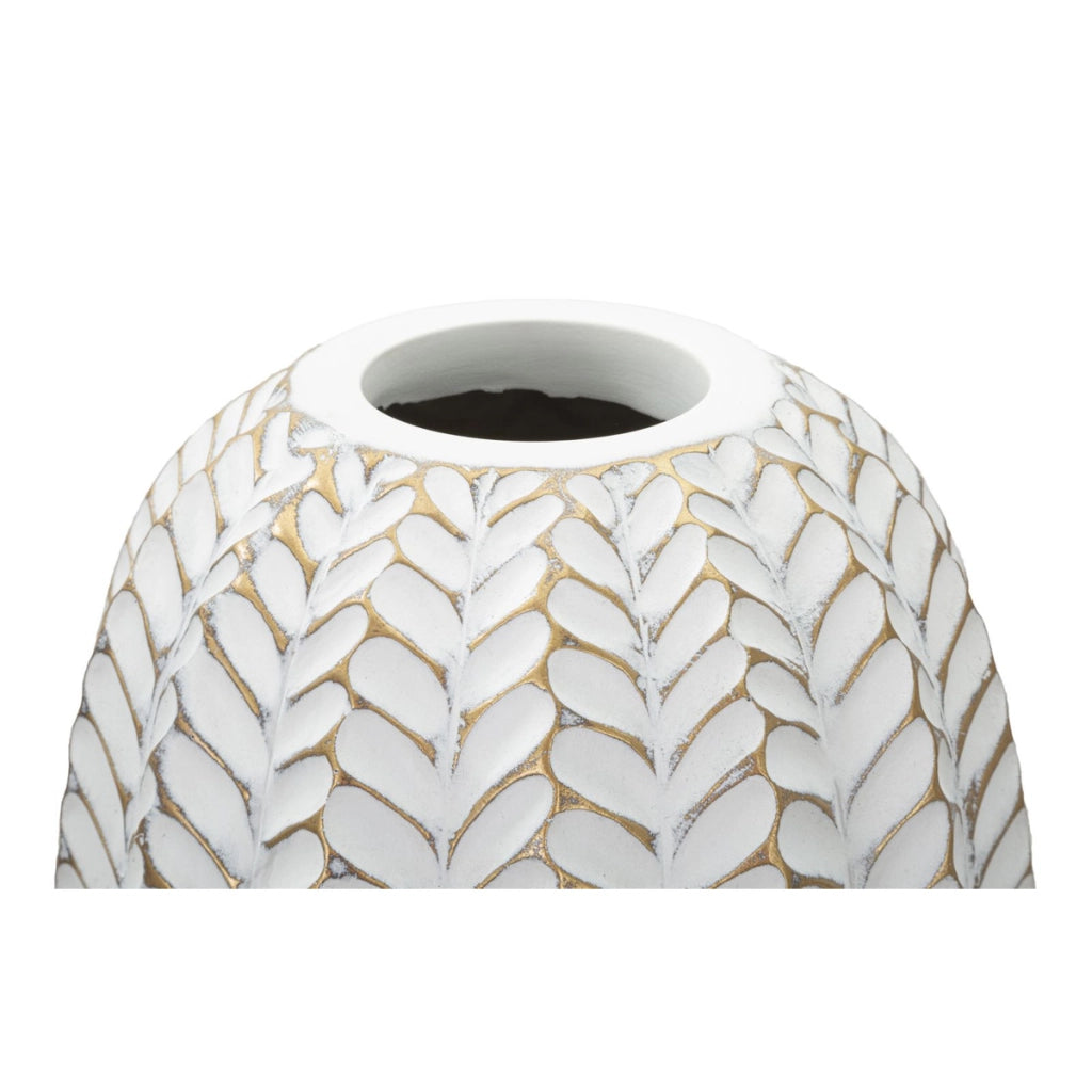 Vaso Decorativo VKH673, Bianco, Poliresina, 18,5x18,5x46 cm