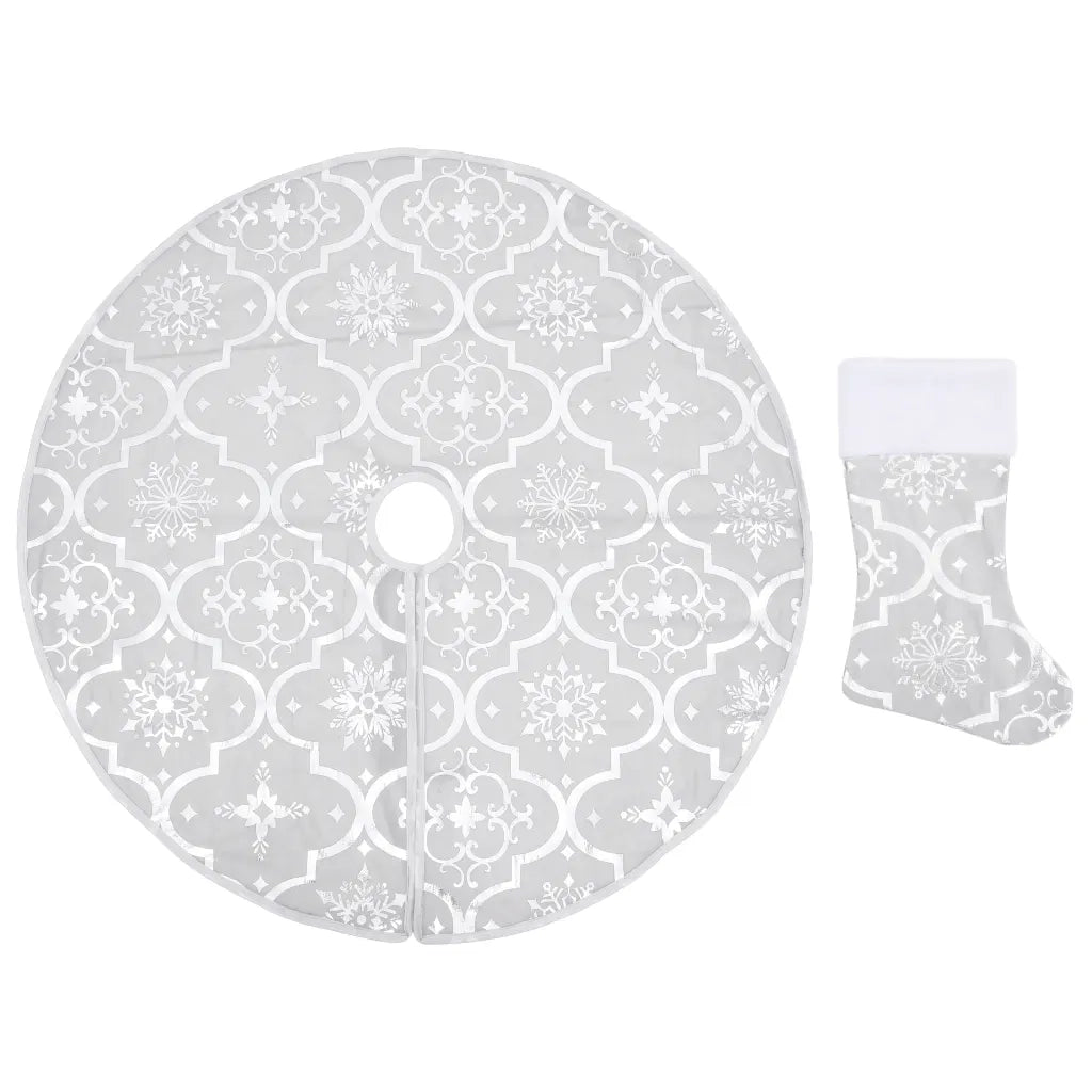 Gonna Albero Natale Raffinata con Calza Bianca Tessuto 90 cm CFW2733531