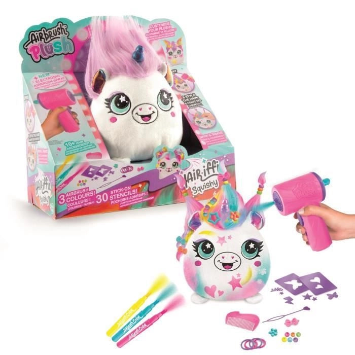 Canal Toys - Peluche Airbrush - Peluche Squishy Hair'iffic da modellare e decorare con spray elettronico, pennarelli, -AIR 040- casuale