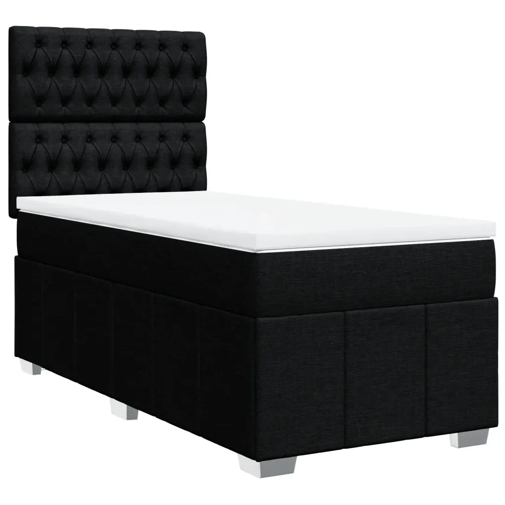 Giroletto a Molle con Materasso Nero 100x200 cm in Tessuto